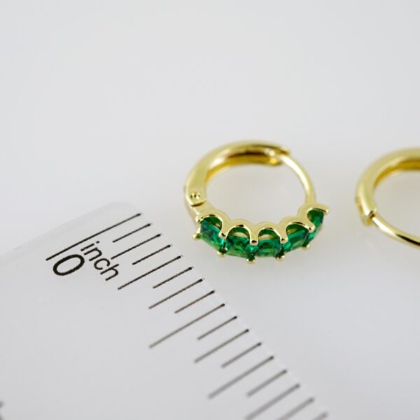 E2275 Earrings - Aretes - Zircon Stone - 14K Real Color - Image 3