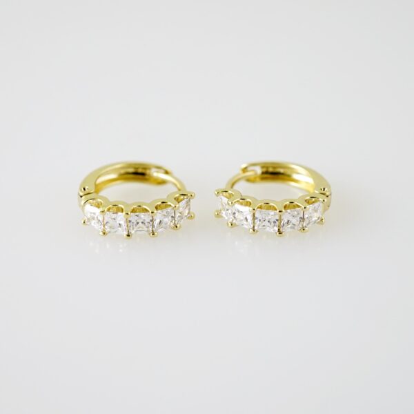 E2276 Earrings - Aretes - Zircon Stone - 14K Real Color