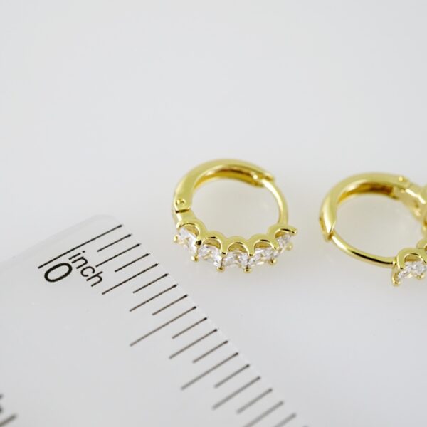 E2276 Earrings - Aretes - Zircon Stone - 14K Real Color - Image 3