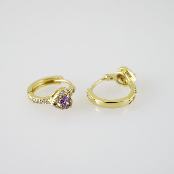E2277 Earrings - Aretes - Zircon Stone - 14K Real Color - Image 2