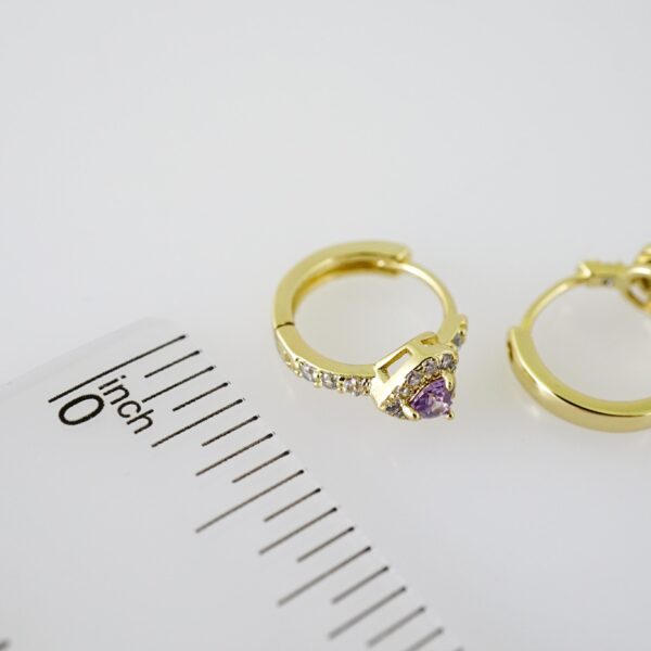 E2277 Earrings - Aretes - Zircon Stone - 14K Real Color - Image 3