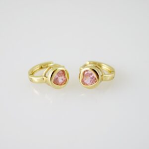 E2278 Earrings - Aretes - Zircon Stone - 14K Real Color
