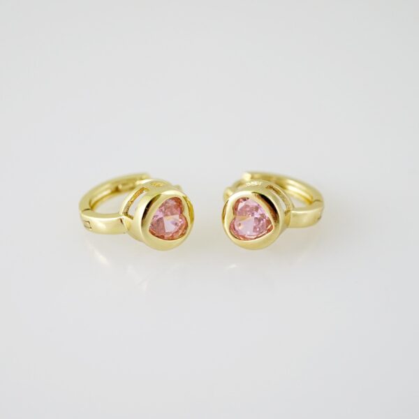 E2278 Earrings - Aretes - Zircon Stone - 14K Real Color