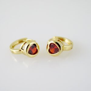 E2279 Earrings - Aretes - Zircon Stone - 14K Real Color