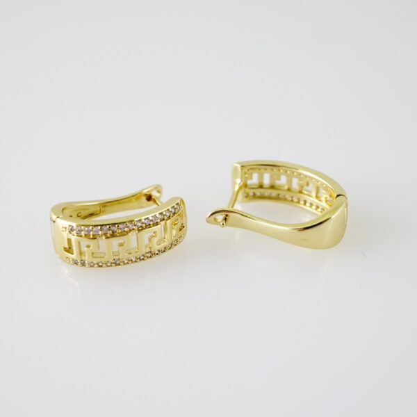 E2280 Earrings - Aretes - Zircon Stone - 14K Real Color - Image 2