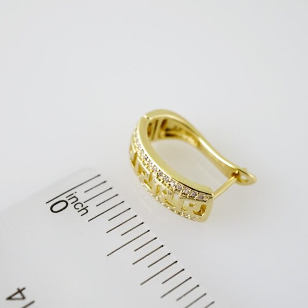E2280 Earrings - Aretes - Zircon Stone - 14K Real Color - Image 3