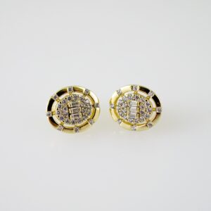 E2282 Earrings - Aretes - Zircon Stone - 14K Real Color