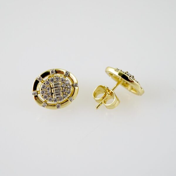 E2282 Earrings - Aretes - Zircon Stone - 14K Real Color - Image 2