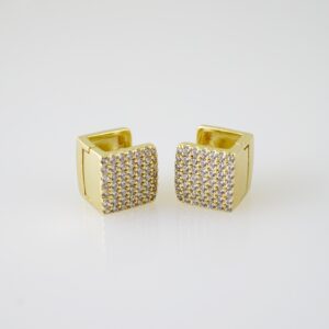 E2283 Earrings - Aretes - Zircon Stone - 14K Real Color