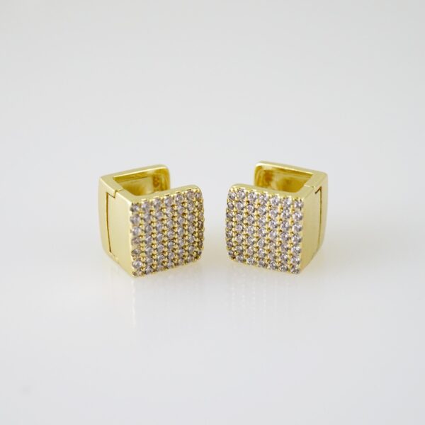 E2283 Earrings - Aretes - Zircon Stone - 14K Real Color