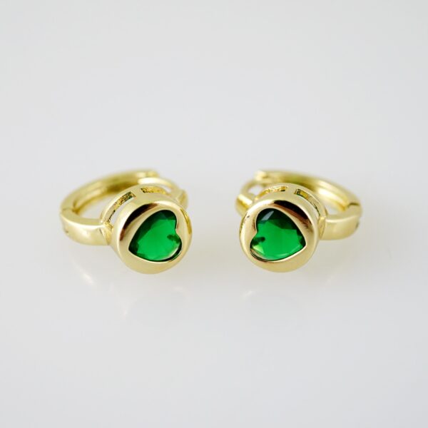 E2284 Earrings - Aretes - Zircon Stone - 14K Real Color