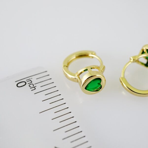 E2284 Earrings - Aretes - Zircon Stone - 14K Real Color - Image 3