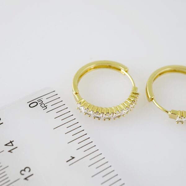 E2285 Earrings - Aretes - Zircon Stone - 14K Real Color - Image 3