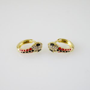 E2286 Earrings - Aretes - Zircon Stone - 14K Real Color