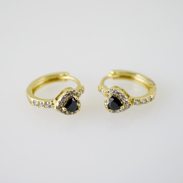 E2287 Earrings - Aretes - Zircon Stone - 14K Real Color