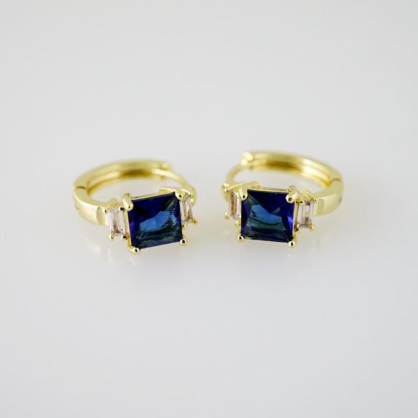 E2289 Earrings - Aretes - Zircon Stone - 14K Real Color