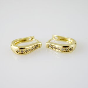 E2290 Earrings - Aretes - Zircon Stone - 14K Real Color