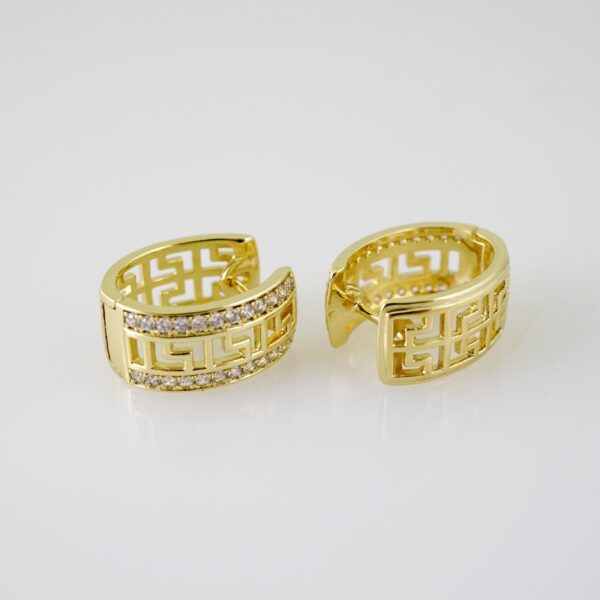 E2291 Earrings - Aretes - Zircon Stone - 14K Real Color - Image 2