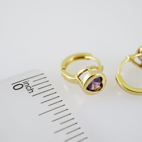 E2293 Earrings - Aretes - Zircon Stone - 14K Real Color - Image 3