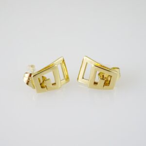E2297 Earrings - Aretes - Plain - 14K Real Color