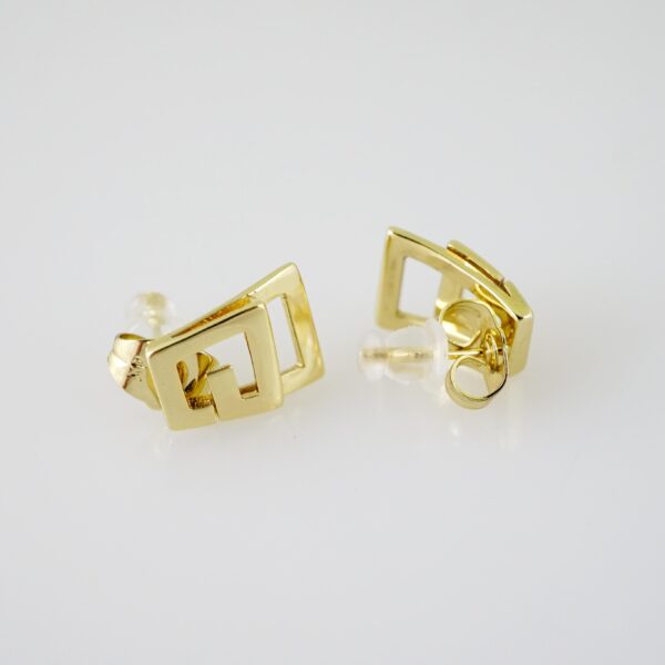 E2297 Earrings - Aretes - Plain - 14K Real Color - Image 2