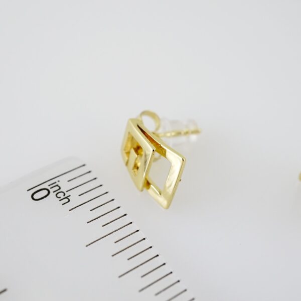 E2297 Earrings - Aretes - Plain - 14K Real Color - Image 3
