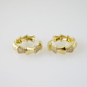 E2298 Earrings - Aretes - Zircon Stone - 14K Real Color