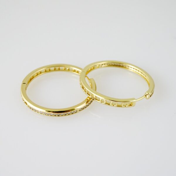 E2299 Earrings - Aretes - Plain - 14K Real Color - Image 2