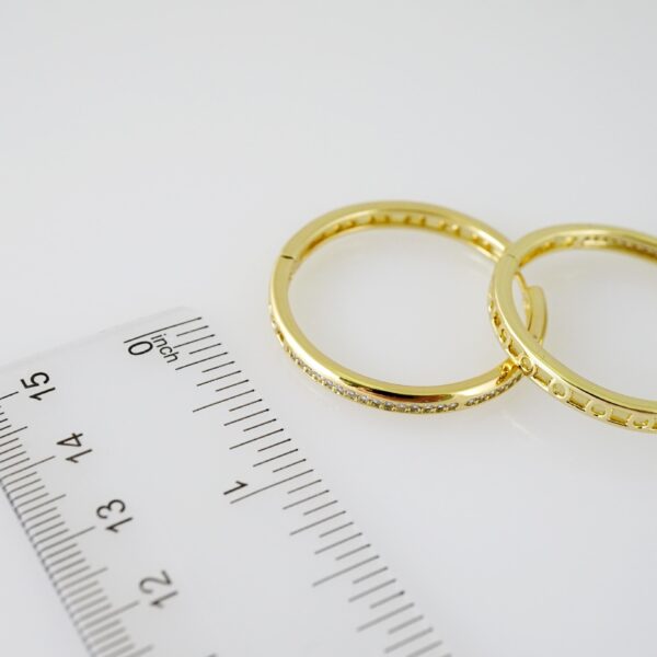E2299 Earrings - Aretes - Plain - 14K Real Color - Image 3