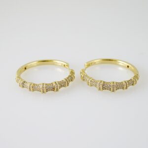 E2301 Earrings - Aretes - Zircon Stone - 14K Real Color