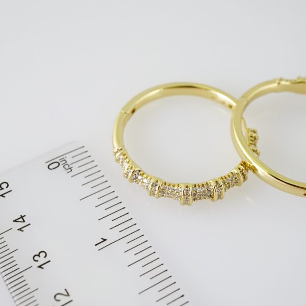 E2301 Earrings - Aretes - Zircon Stone - 14K Real Color - Image 3