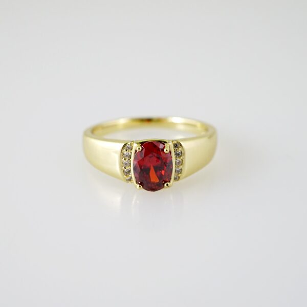 R726 RING - ANILLO - Zircon Stone - 14K Real Color