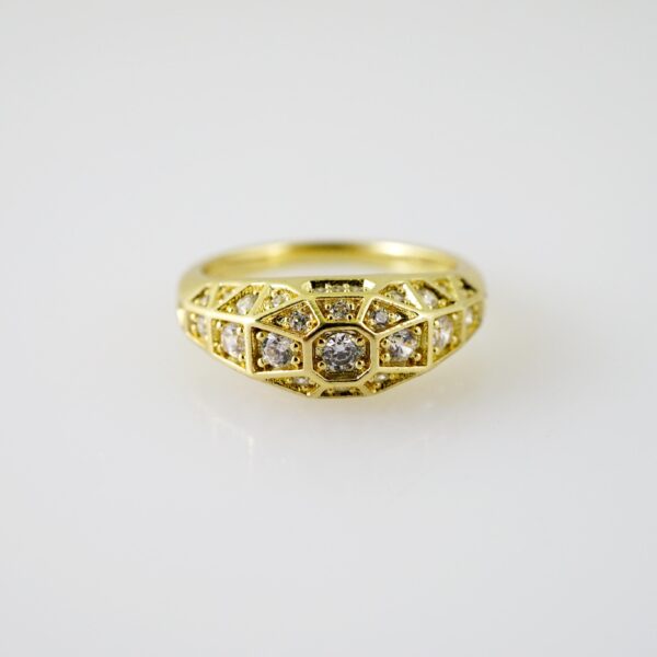 R727 RING - ANILLO - Zircon Stone - 14K Real Color