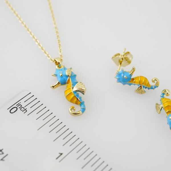 SET1736 Cadenas - Colgante - Aretes - Chain W - Pendants- Earrings - 14K Real Color - Zircon Stone - 2mmx45cm - Image 3