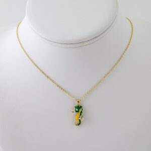 SET1734 Cadenas - Colgante - Aretes - Chain W - Pendants- Earrings - 14K Real Color - Zircon Stone - 2mmx45cm
