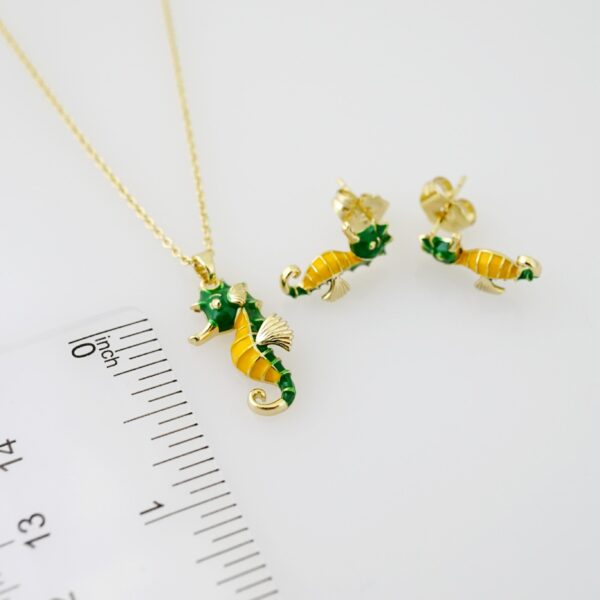 SET1734 Cadenas - Colgante - Aretes - Chain W - Pendants- Earrings - 14K Real Color - Zircon Stone - 2mmx45cm - Image 3