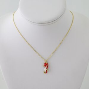 SET1735 Cadenas - Colgante - Aretes - Chain W - Pendants- Earrings - 14K Real Color - Zircon Stone - 2mmx45cm