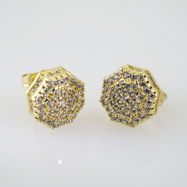 E2244 Earrings - Aretes - Zircon Stone - 14K Real Color