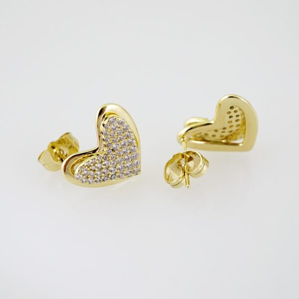 E2245 Earrings - Aretes - Zircon Stone - 14K Real Color - Image 2