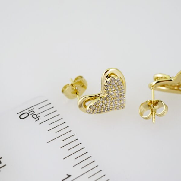 E2245 Earrings - Aretes - Zircon Stone - 14K Real Color - Image 3