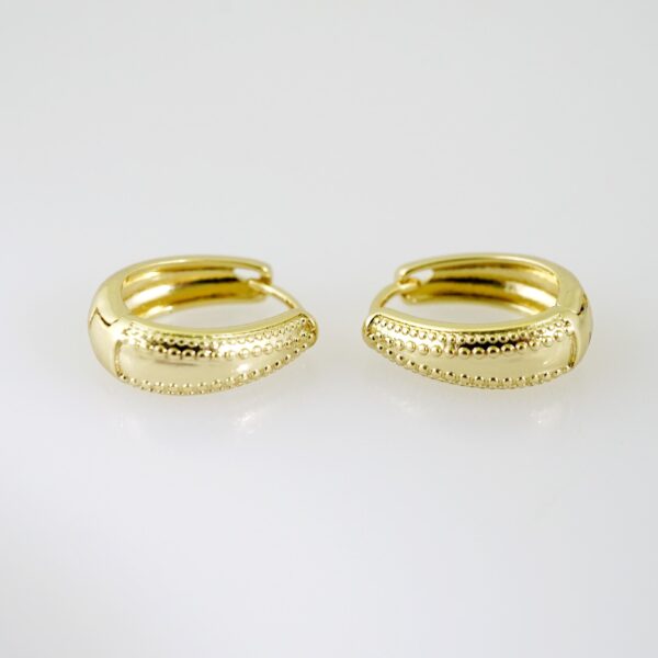 E2246 Earrings - Aretes - Plain - 14K Real Color