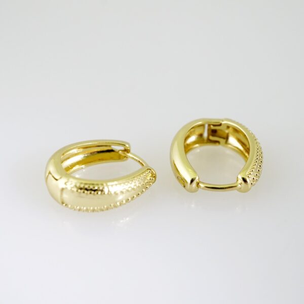 E2246 Earrings - Aretes - Plain - 14K Real Color - Image 2
