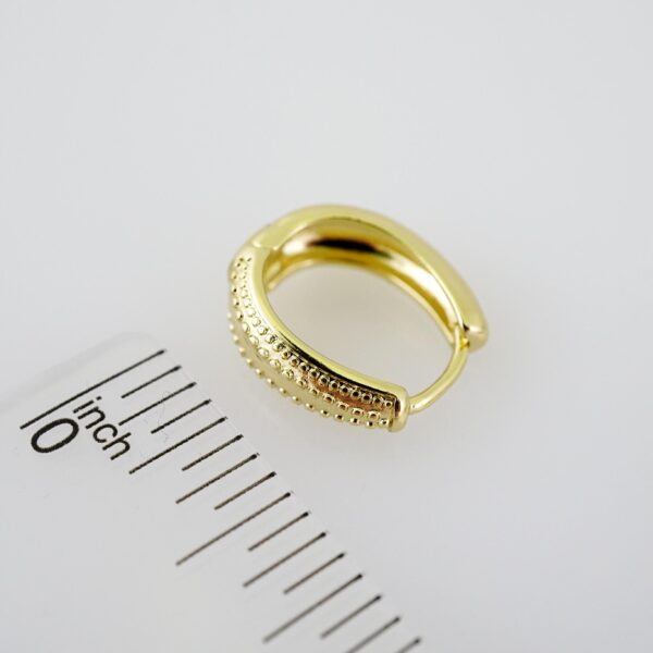E2246 Earrings - Aretes - Plain - 14K Real Color - Image 3