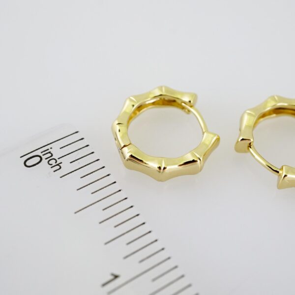 E2248 Earrings - Aretes - Plain - 14K Real Color - Image 3