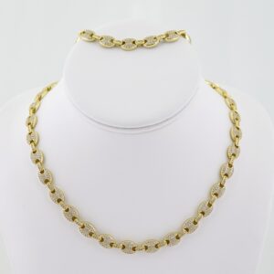 SET1689 Gargantilla & Pulsera - Choker W - Bracelet - Zircon Stone - 14K Real Color