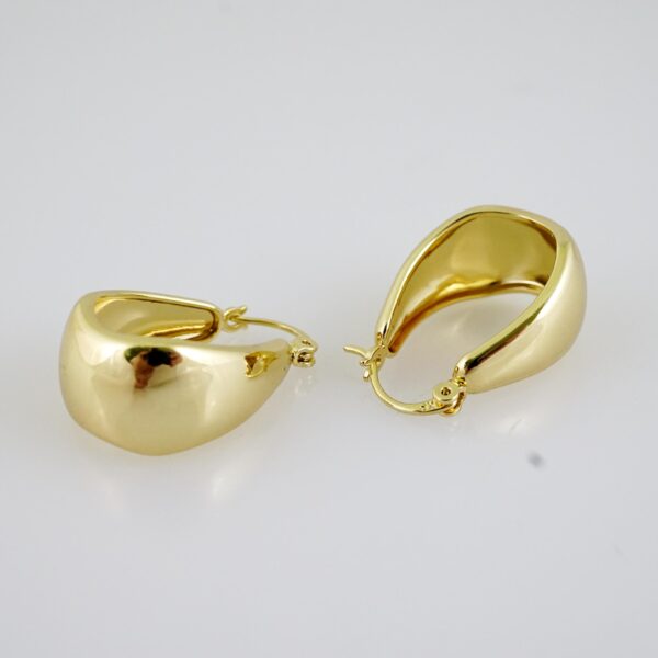 E2249 Earrings - Aretes - Plain - 14K Real Color - Image 2