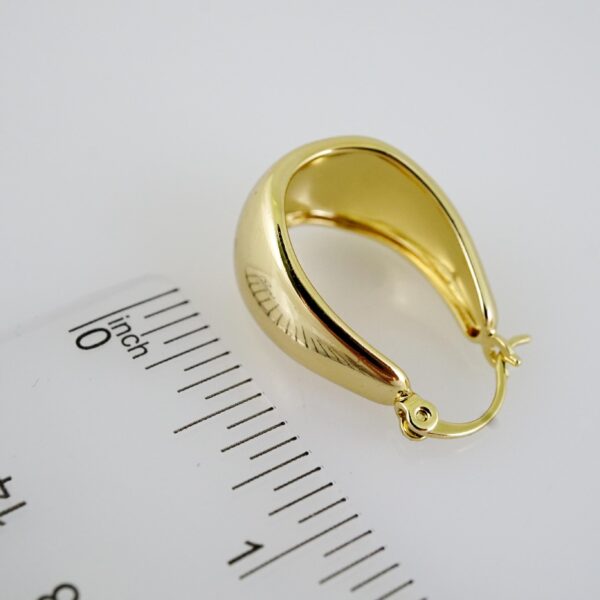 E2249 Earrings - Aretes - Plain - 14K Real Color - Image 3
