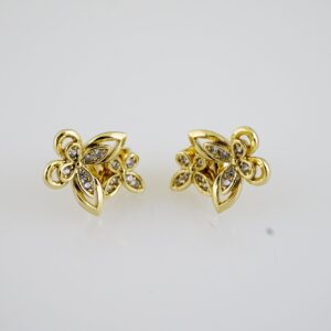 E2250 Earrings - Aretes - Zircon Stone - 14K Real Color