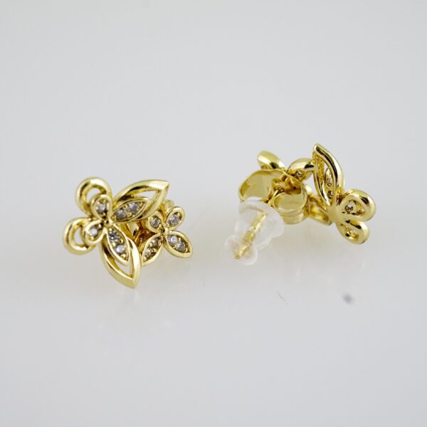 E2250 Earrings - Aretes - Zircon Stone - 14K Real Color - Image 2
