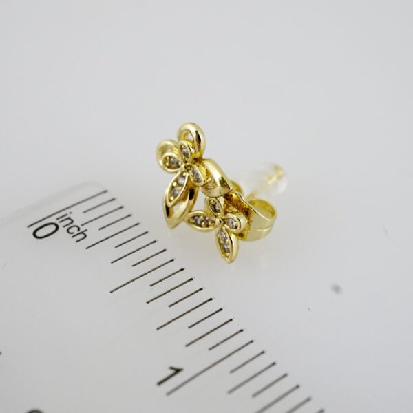 E2250 Earrings - Aretes - Zircon Stone - 14K Real Color - Image 3